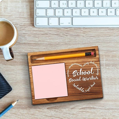 School Social Worker Gifts, School Social Worker Appreciation Gifts, Thank You Social Worker Gifts, School Social Worker Office Decor, School Social Worker Desk Self-Stick Note Pad Holders GSH6