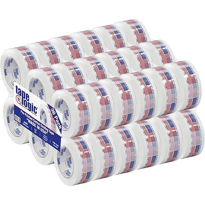 Aviditi Tape Logic 2 Inch x 110 Yard 2.2 Mil Red/White/Blue, Heavy Duty Packing Tape, "Made in USA" 36 Pack, Perfect for Packing, Shipping, Moving, Home and Office
