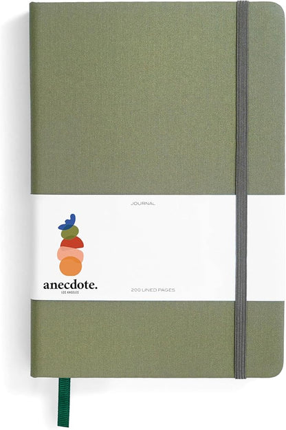 Hardcover Ruled Journal with Thick 100 gsm College Ruled Paper A5 size (8.3 inches x 5.4 inches) - Daily Writing Notebook Journal for Travel, School and Office Use - Diary Journal for Women and Men - Olive Green