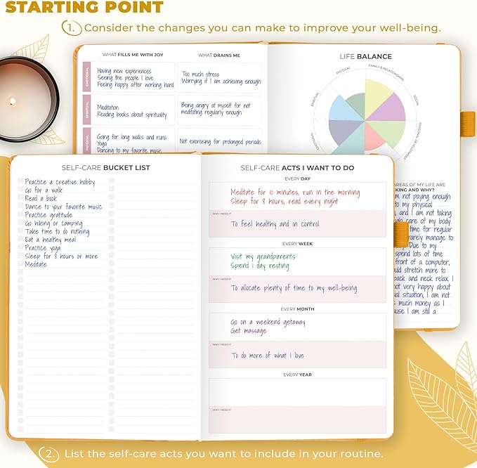 Clever Fox Self-Care Journal – Wellness & Daily Reflection Notebook – Mental Health & Personal Development Journal – Self-Care, Meditation & Mood Journal for Women & Men – A5 Size (Amber Yellow)