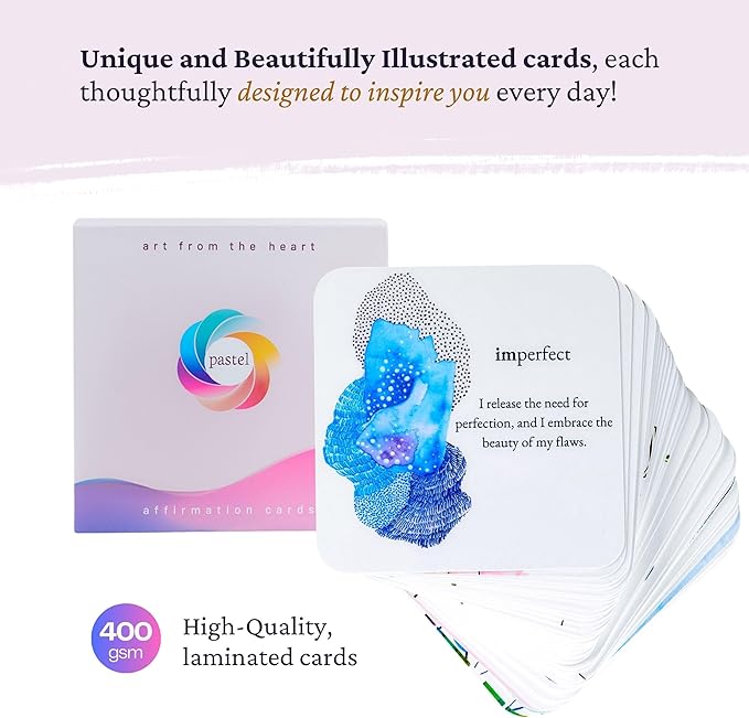 PASTEL Positive Affirmation Cards for Women – Daily Affirmations Cards for Mindfulness, Self Care, Meditation | Inspirational and Motivational Gifts for Women