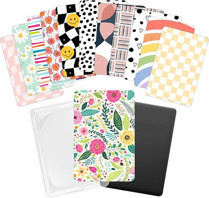 E-reader Cardstock Paper Inserts for Clear Case | 12 pk 4.88 x 6.73” inches Paper White 11th Generation 6.8" Screen Compatible Put Behind Case Colorful Floral Designs Change Out