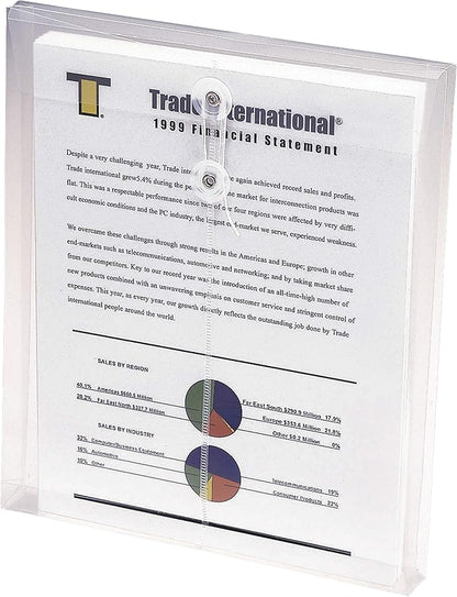 Smead Poly Envelope, 1-1/4" Expansion, String-Tie Closure, Top Load, Letter Size, Clear, 5 per Pack (89540)