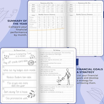 GoGirl Budget Planner – Monthly Financial Planner Organizer Budget Book. Expense Tracker Notebook Journal to Control Money, Compact (Royal Blue)