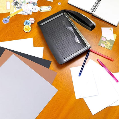 Cardstock 8.5 x 11 Paper Pack - 65lb Smooth Card Stock for Crafts, Cardmaking, Printers - 100 Scrapbook Sheets, 5 Assorted Colors - Double Sided with Solid Core, Neutral