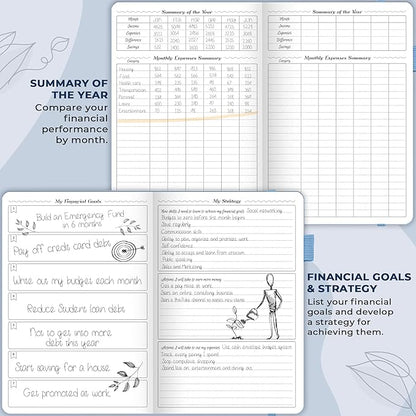 GoGirl Budget Planner – Monthly Financial Planner Organizer Budget Book. Expense Tracker Notebook Journal to Control Money, Compact (Light Blue)