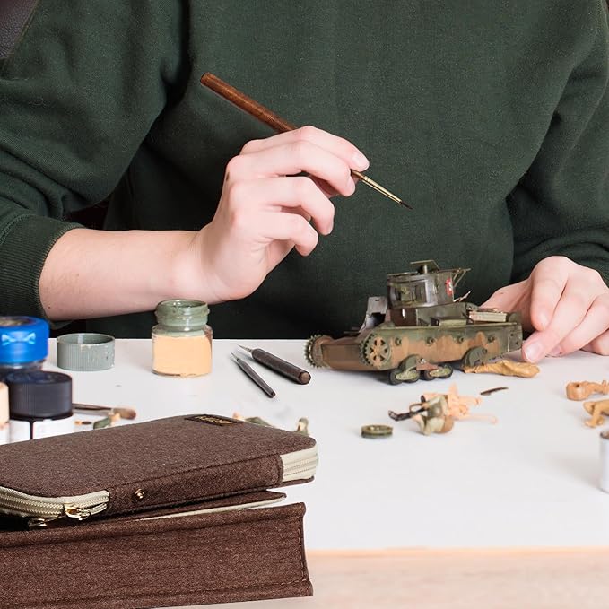 Artify Extreme Detail Paint Brushes, Miniature Paint Brushes for Models, 10pcs Small Paint Brushes with a Handbag, Miniature Brushes for Fine Detailing - Acrylic, Watercolor,Oil,Models,40K