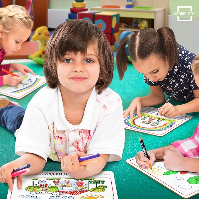 Double Sided Whiteboard 9”x12” Story Lined Dry Erase Board for Kids Writing Board Age 3-5 Practice Drawing Small White Board Teacher Elementary Grade 1 Kindergarten Preschool