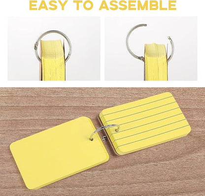 300Pcs Colored Index Cards with Ring, Goefun Ruled Notecards, 6 Color 2.2x3.5 Flashcards for Studying, Vocabulary Cards, Memos, Bookmark, To Do List