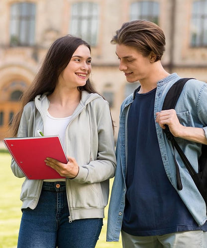 Dunwell Graph Paper Notebook 8.5 x 11 (Red) Plastic Cover, 100 Sheets (200 Pages), 4x4 Squares, 1 Subject Graph Paper Spiral Notebook, 1/4" Grid, Pocket Divider, Easy Tear-Off, 3-Hole Punched