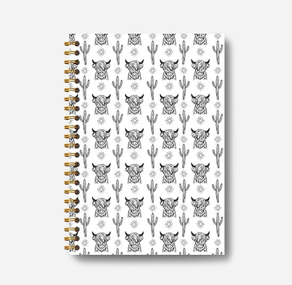 Western Cow Journal Notebook Spiral - Cow Spiral Journal Notebook, Western School Office Supplies, Cow Office Supplies with 164 Pages, Funny Office Gifts, 5.5×8.3