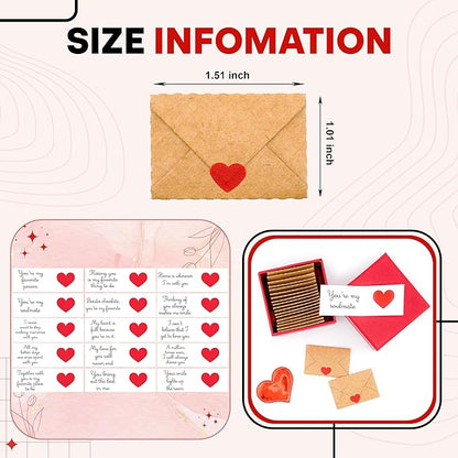 Mini Envelopes with Pre-writen cards for Mother's Day, Valentine's day cards, Love Notes for him, Love cards for her, Romantic gifts for him, I love you gifts for him, for mom from daughter,boy,husband