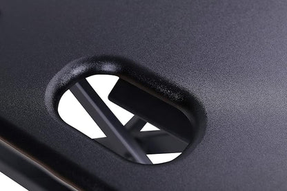 Rocelco 46" Standing Desk Converter with AC USB Charger and Dual Monitor Stand - Height Adjustable Three Screen Riser Computer Workstation - Sliding Keyboard Tray - Black (R DADRB-46-ACUSB-DM3)