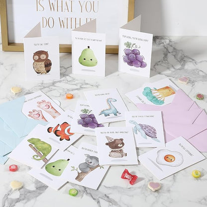 Mr. Pen- Funny Notecards with Envelopes, 24 Set, Funny Cards for Kids, Funny Geeting Cards for Kids, Blank Cards for Kids, Kids Cards, Fun Puns Blank Note Cards