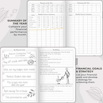 GoGirl Budget Planner – Monthly Financial Planner Organizer Budget Book. Expense Tracker Notebook Journal to Control Money, Compact (Gray)