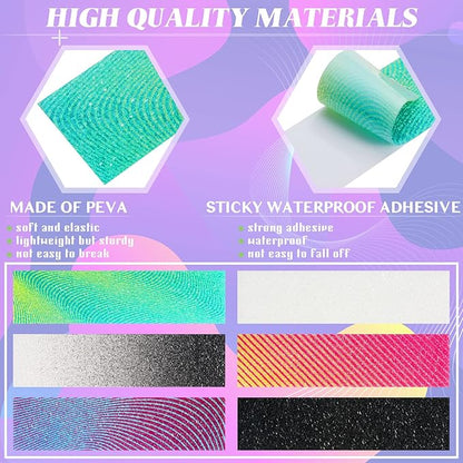 36 Pieces Anxiety Sensory Stickers Cute Fidget Textured Strips Toys Anti Stress Tactile Rough Sensory Calm Textured Strips Adhesives Anxiety Relief for Adults Teens Desk Classroom (Gradient Style)