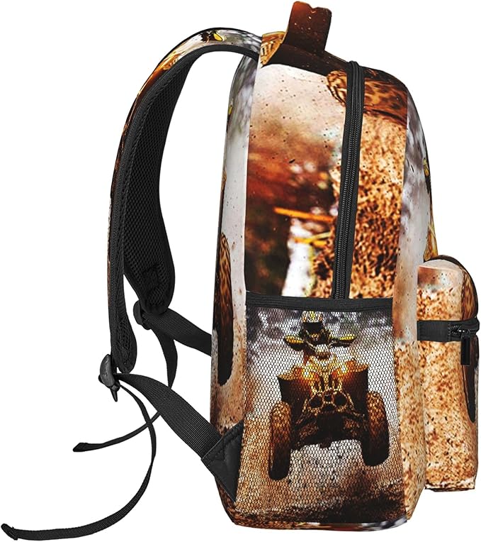 Dirt Quad Bike Backpack Off Road Travel Laptop Backpacks Ruckasck Book Bags School Bag for Boys Girls Kids Childrens Teenager Men Women