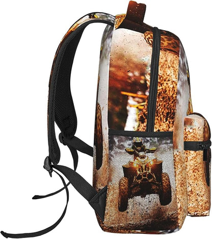 Dirt Quad Bike Backpack Off Road Travel Laptop Backpacks Ruckasck Book Bags School Bag for Boys Girls Kids Childrens Teenager Men Women