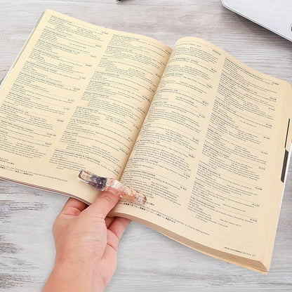 Prasacco 2 Pieces Book Page Holder, Dried Flower Resin Book Holders for Reading Thumb Ring Page Holder Flower Bookmark Reading Accessories for Readers Book Lovers Bookworm Bookmarks (2PCS Style5)