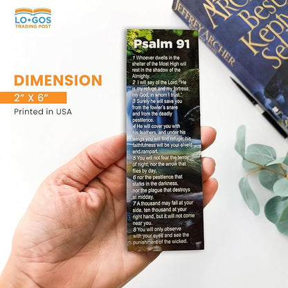 Psalm 91 - The Lord is My Refuge | Pack of 50 | Bookmarks About Protection for First Responders, Policemen, Firefighters, EMS Paramedics, Military, National Guard