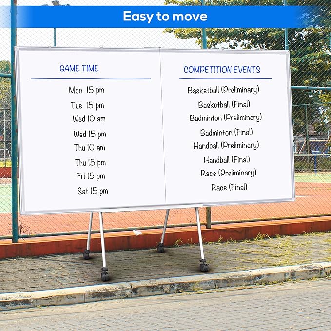 Large Whiteboard for Wall 72"X48", White Board Dry Erase 6' x 4' Magnetic Whiteboard Foldable Wall-Mounted Aluminum Frame Marker Board with a Long Pen Tray for School, Classroom, Office & Home