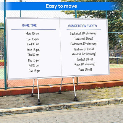 Large Whiteboard for Wall 72"X48", White Board Dry Erase 6' x 4' Magnetic Whiteboard Foldable Wall-Mounted Aluminum Frame Marker Board with a Long Pen Tray for School, Classroom, Office & Home