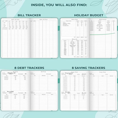 GoGirl Budget Planner – Monthly Financial Planner Organizer Budget Book. Expense Tracker Notebook Journal to Control Money, A5 (Turquoise)
