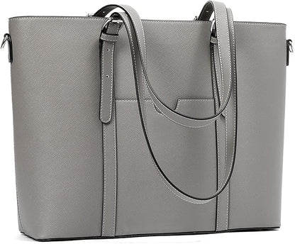 Telena Laptop Tote Bag for Women, 15.6 Inch Shoulder Tote Bag Leather Briefcase for Women, Large Capacity Handbag Bags