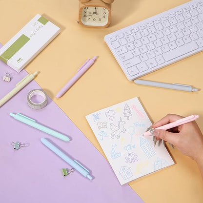 Mr. Pen- Retractable Gel Pens, 6 Pack, Color Ink Gel Pens Fine Point, Pastel Colors, 0.7mm Gel Pens Fine Point, Retractable Pens, Cute Pens, Aesthetic Pens for Journaling Fine Tip Pens