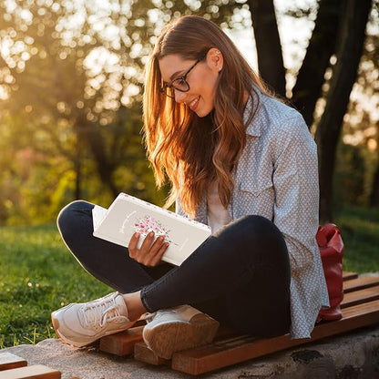 Lined Journal Notebook for Women 320 Pages Thick Floral Diary A5 Aesthetic Hardcover Journaling Notebooks for Writing with Gift Box, 5.7 x 8.3 In, Yellow