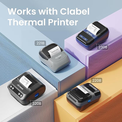 CLABEL 50 x 30mm (1.96'' x 1.18'')-230 Labels/Roll,1 Rolls Multi-Purpose Thermal Stickers Papers Self-Adhesive for Home Business Logo File Jar Gift Sticker Labels (White)