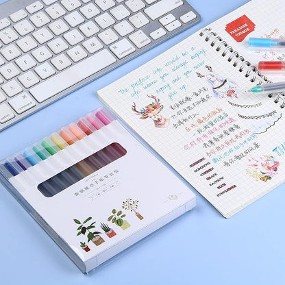 Color Pens Set 0.5mm 12 Colors Gel Journal Planner Japan Style Pens,Multicolored Ink Refill for Office School Teacher Classroom Marker,12 Count