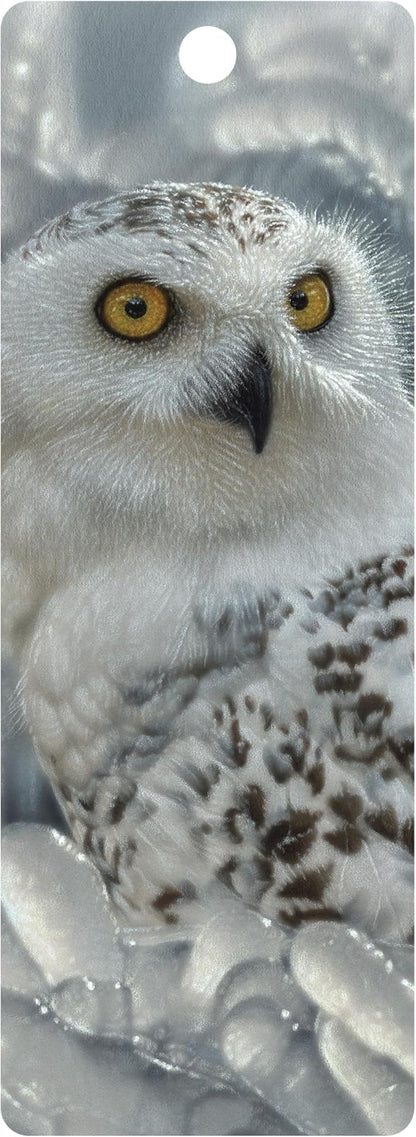 Bookmark - Snowy Owl Sanctuary from Deluxebase. an owl Bookmark with lenticular 3D Artwork Licensed from Renowned Artist Collin Bogle