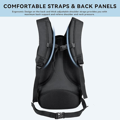 Zavothy Lightweight School Backpack with Laptop Compartment, 15.6 inch Business Computer Backpack Simple Small Backpack for Women Men Water Resistant Casual Daypack Backpack Black