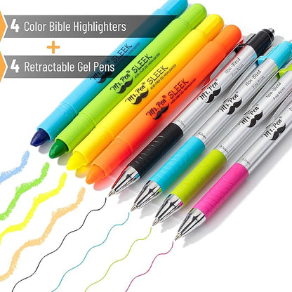 Mr. Pen- Bible Highlighters and Pens No Bleed, 8 Pack, Bible Journaling Kit, Bible Pens No Bleed Through, Gel Highlighters/Markers Bible Study Kit, Christian Gifts