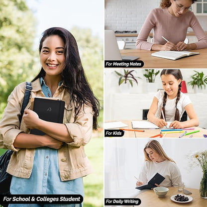 Nextnoid Hardcover Dotted Journal Notebook - 120 GSM Thick Paper, Medium A5-256 Pages - Perfect For Handwriting, Diagrams, Note-Taking and To-Do Lists (Dot, Black)