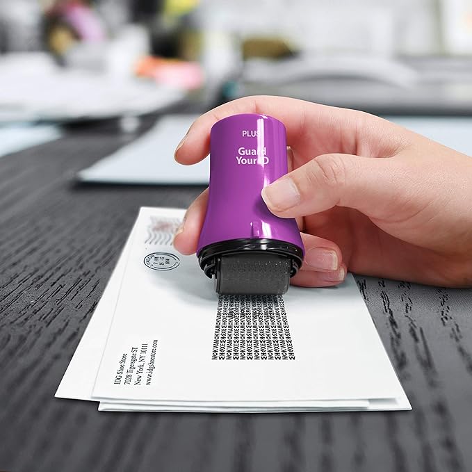 Guard Your ID ADVANCED WIDE Roller Identity Theft Prevention Security Stamp PURPLE (70110)