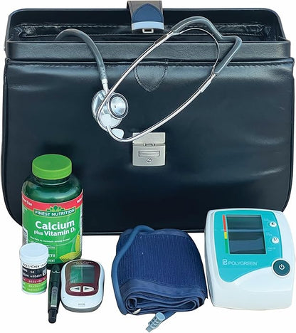 RA Bock Fine Leather Doctor Bag - Medium - Black