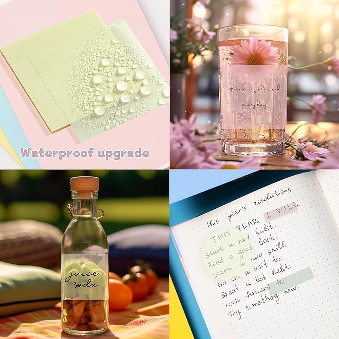 Transparent Sticky Notes,920 Sheets Waterproof Clear Sticky Notes,Clear Post It Notes Transparent for Bible Study Supplies,Office School Supplies,Book Annotation
