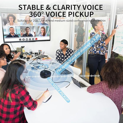 XTUGA K6 Conference Speaker and Microphone Speakerphone Noise Reduction 360°Voice Pickup USB Mic Compatible with Video Call, Zoom, Teams, Skype, Home Office Meeting