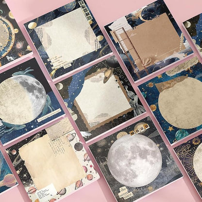 Post it Notes 3x3 Cute and Aesthetic Sticky Notes Planner Notepad - 450 Sheets - Desk Accessories for School, Office, and Home - Ideal Gifts for Teachers, Women, and Coworkers (Moonshine)