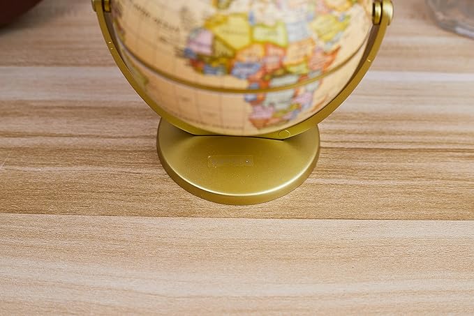 Annova Mini Antique Globe 4-inch / 10 cm - Swivels in All Directions Educational, Decorative, Unique, Small World, Desktop, Vintage (Mini Globe 4")