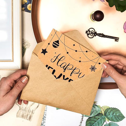 100 Packs Blank Greeting Cards and Envelopes, 4x6 Inch Kraft Blank Cards with Envelope Bulk for Cards Making Printing and Crafting, Stationery Cards with Envelopes for Christmas, Birthday