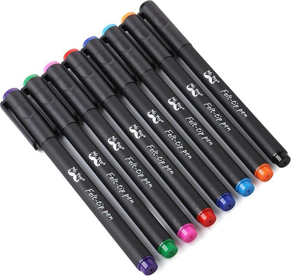 Mr. Pen- Felt Tip Pens, Fine Point, Pack of 8, Fast Dry, No Smear, Colored Pens, Journaling Felt Pens, Planner Markers