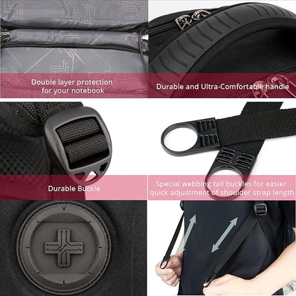 Swissdigital Design Large Travel Backpack For Men, TSA-Friendly Business Laptop Backpack, USB Charging Port，RFID Protection Tech Backpack Fits 15.6Inch Laptop (TERABYTE J16BTF-21) One Nation One World