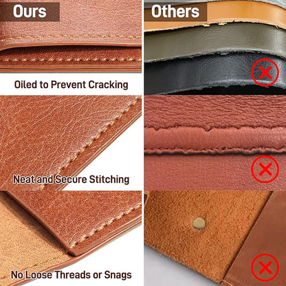 Brown PU Leather File Folders for Documents,Important Private File Organizer with String Tie Closure,Laptop Sleeve Notebook Case,Leather Portfolio Binder Envelopes,Letter Size Filing Folder 1PC