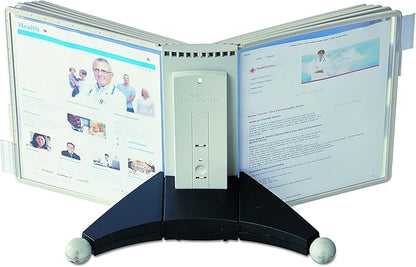 DURABLE Desktop Reference System, 10 Double-Sided Panels, Letter-Size, Gray, SHERPA Design (554210)