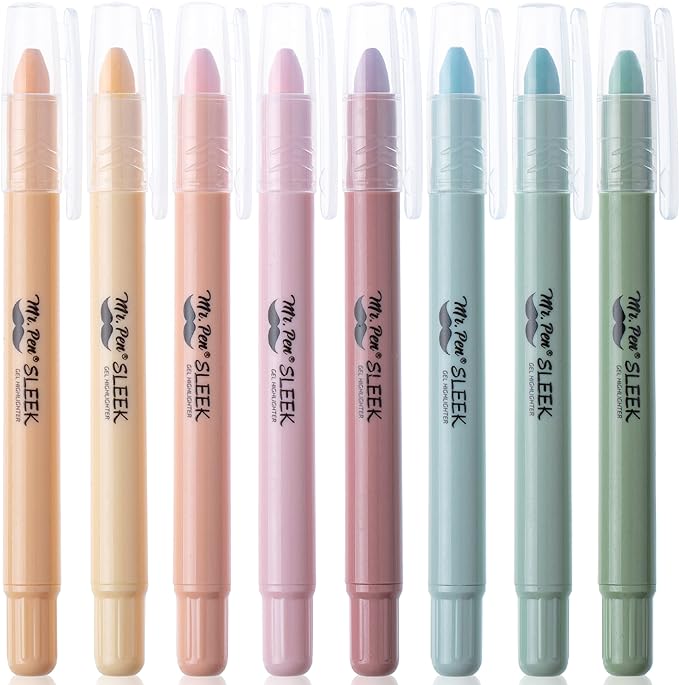 Mr. Pen- Gel Highlighter, 8 Pack, Pastel Colors, No Bleed, Markers for Bibles