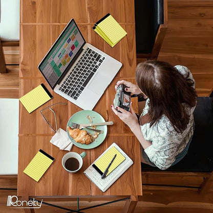 8 Pack Small Note Pads 3x5 In, College Ruled 3 x 5'' Notepads Server Note Pads, Micro Perforated Small Pocket Size Notebook Mini Writing Pads Memo Pads of Lined Paper Notepad Narrow Ruled Scratch Pads