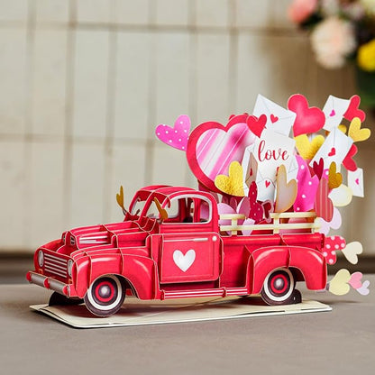 Paper Love 3D Loads of Love Pop Up Card, With Detachable Popup Keepsake, Gift for Birthday, Anniversary, All Occasion - Oversized 10" x 7" Cover - Includes Envelope and Note Tag